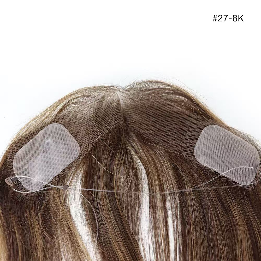 Full Lace Human Hairline Topper | Seamless Clipless Halo Wire