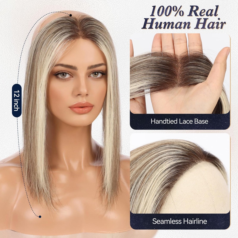 Full Lace Human Hairline Topper | Seamless Clipless Halo Wire