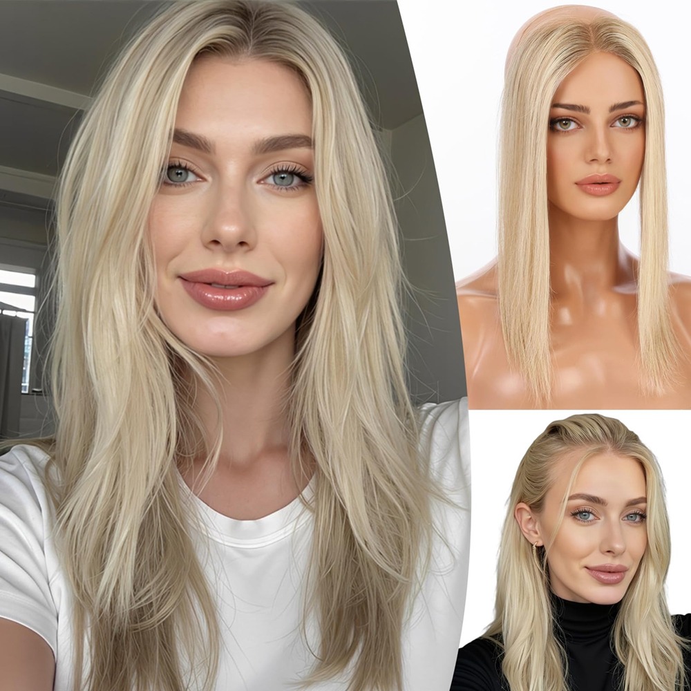 Full Lace Human Hairline Topper | Seamless Clipless Halo Wire